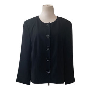 Frances Rita black lined five buttoned blazer size 12
